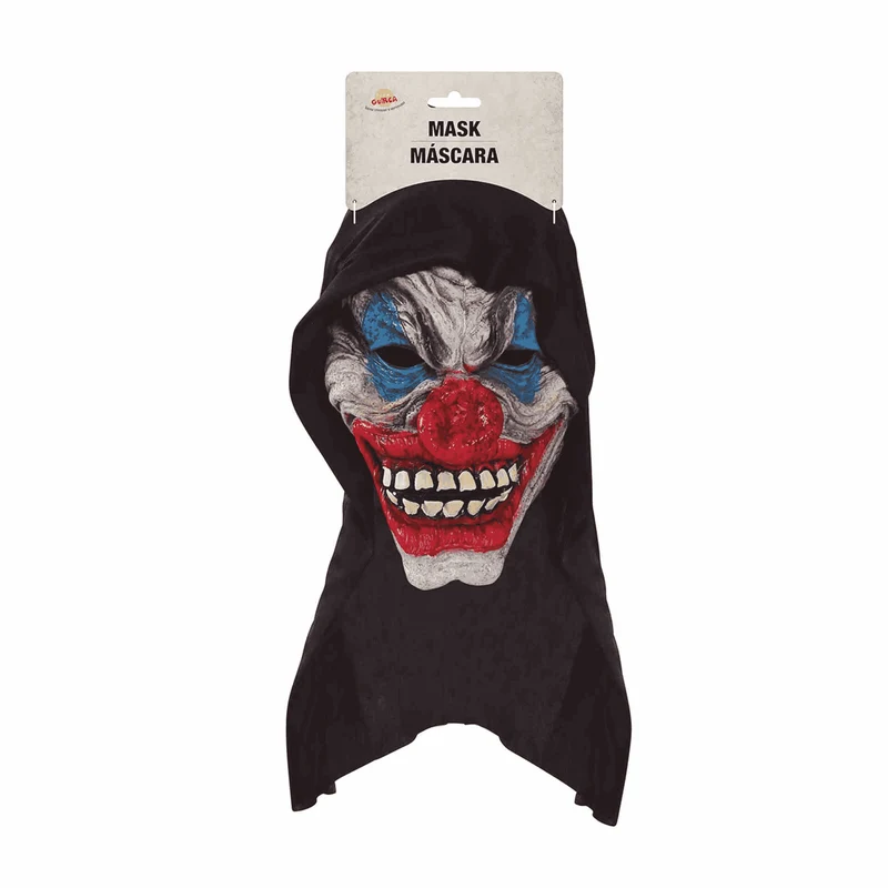 Máscara Payaso Con Capucha Negra de Látex