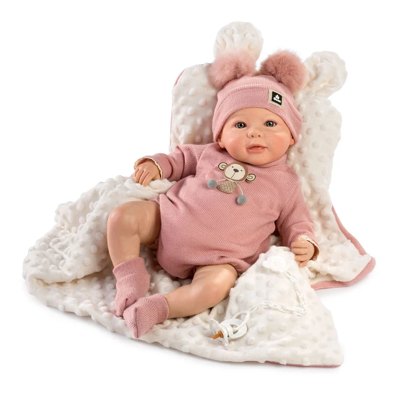 Muñeca Reborn Sofia con Pelele Rosa 46 cm