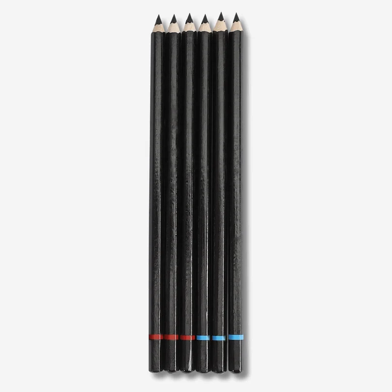 Black Charcoal Pencils - 6 pcs