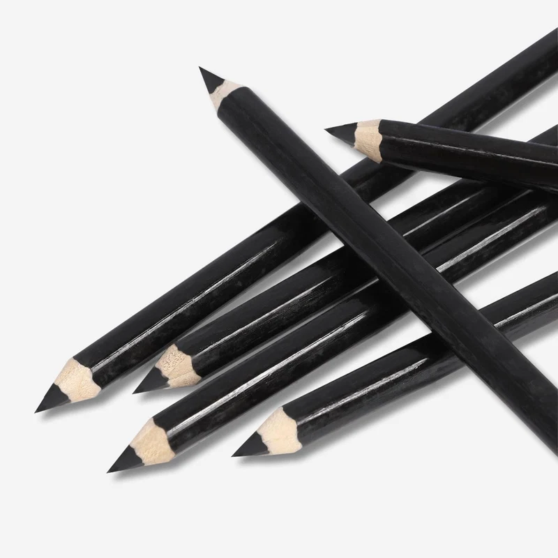 Black Charcoal Pencils - 6 pcs