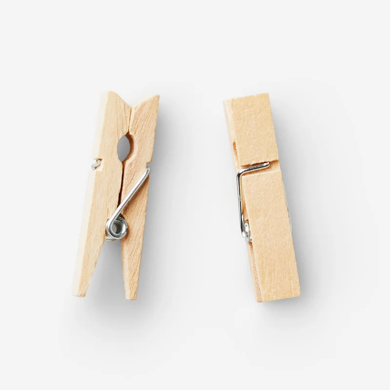 Small Wooden Clothes Pegs - 24 pcs