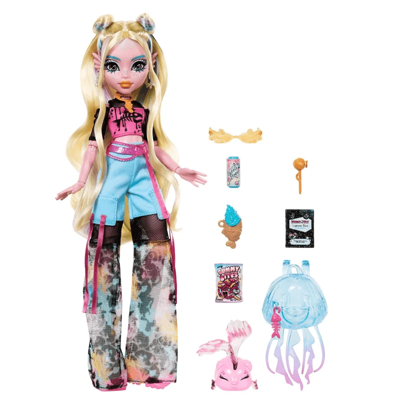 Monster High Muñeca Lagoona Blue de Monster High con Mascota Neptuna y Accesorios