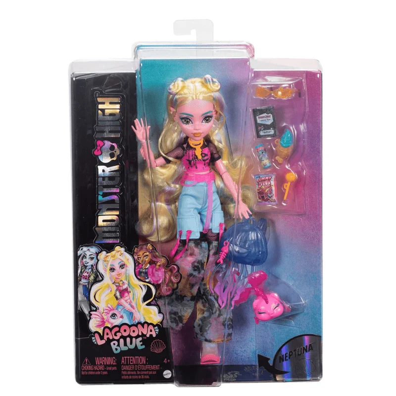 Monster High Muñeca Lagoona Blue de Monster High con Mascota Neptuna y Accesorios