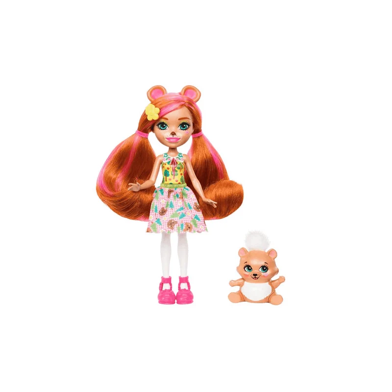 Enchantimals Muñeca Biloxie Bear con Mascota Oso