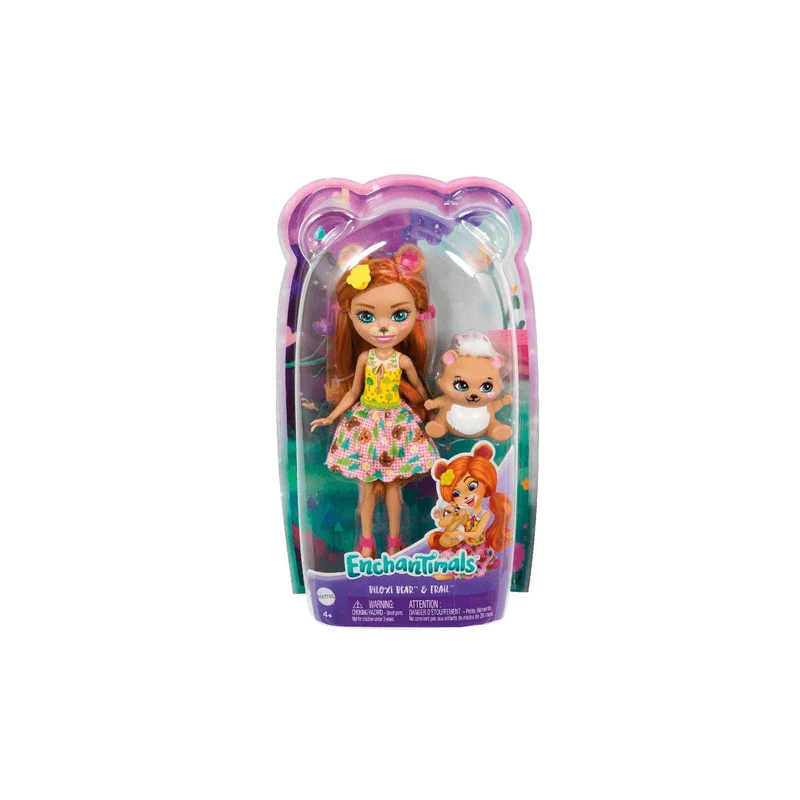 Enchantimals Muñeca Biloxie Bear con Mascota Oso