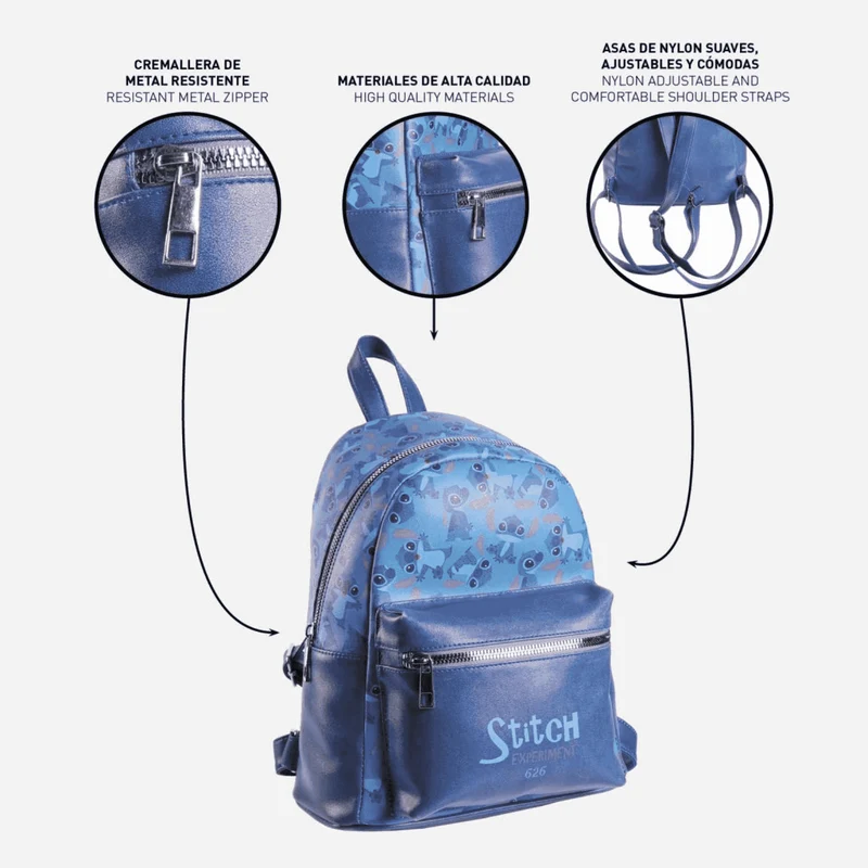 Mochila Casual de Polipiel con diseño de Stitch