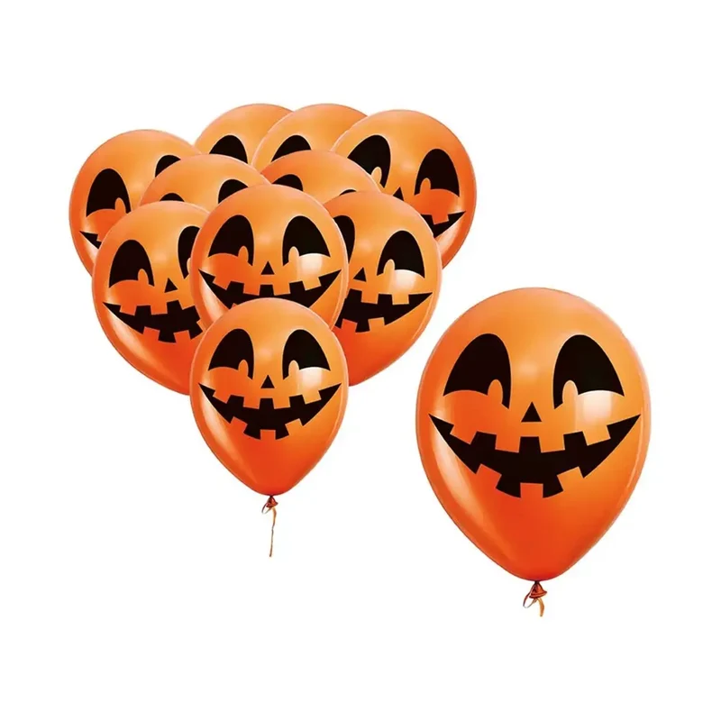 Pack de 10 Globos Cara de Calabaza 30 cm