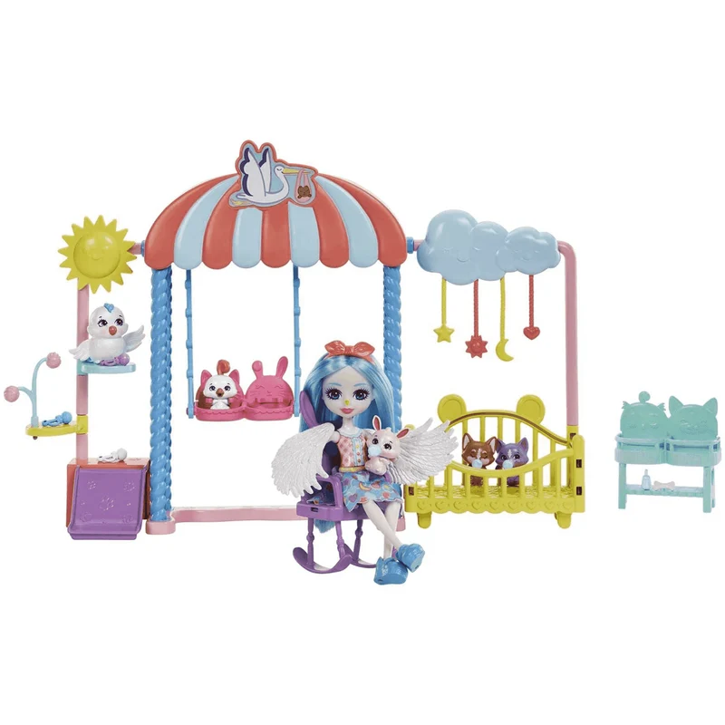 Enchantimals Baby BFFs Guardería Starley Stork Muñeca y set 4 años