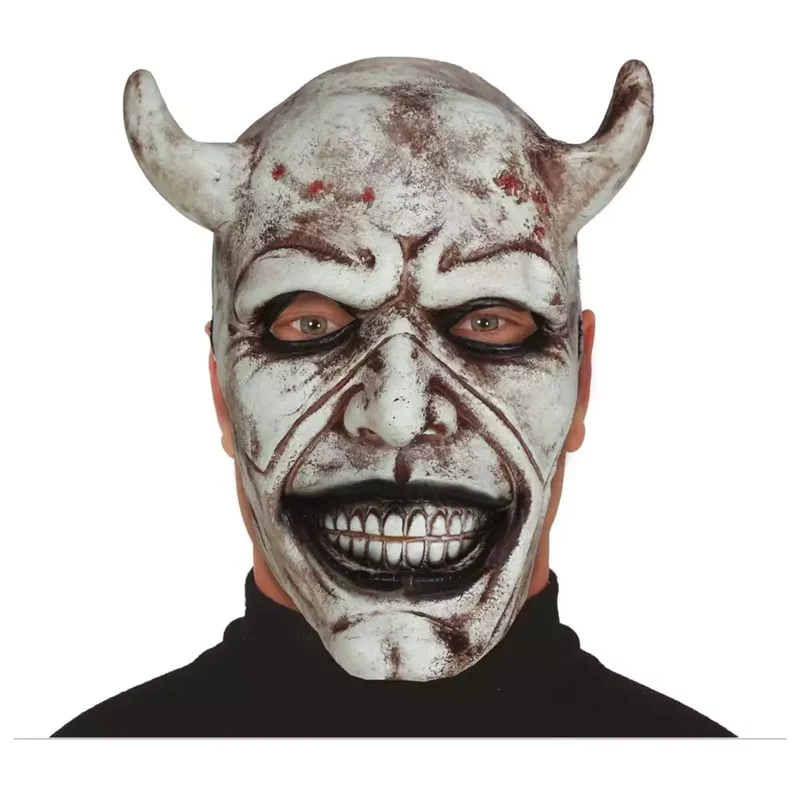 Máscara De Halloween Diablo Blanco Adulto Unisex