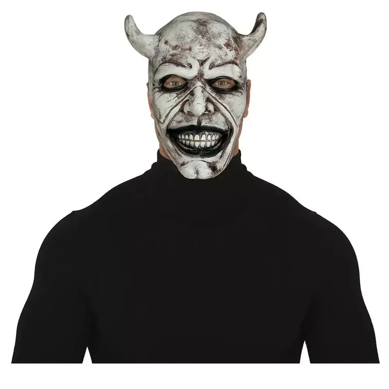 Máscara De Halloween Diablo Blanco Adulto Unisex