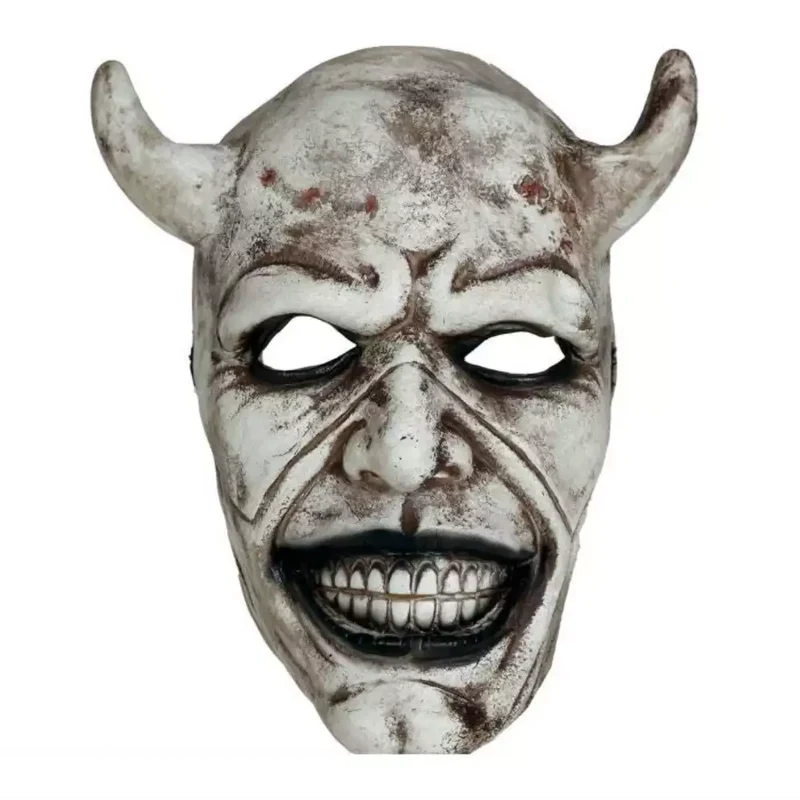 Máscara De Halloween Diablo Blanco Adulto Unisex