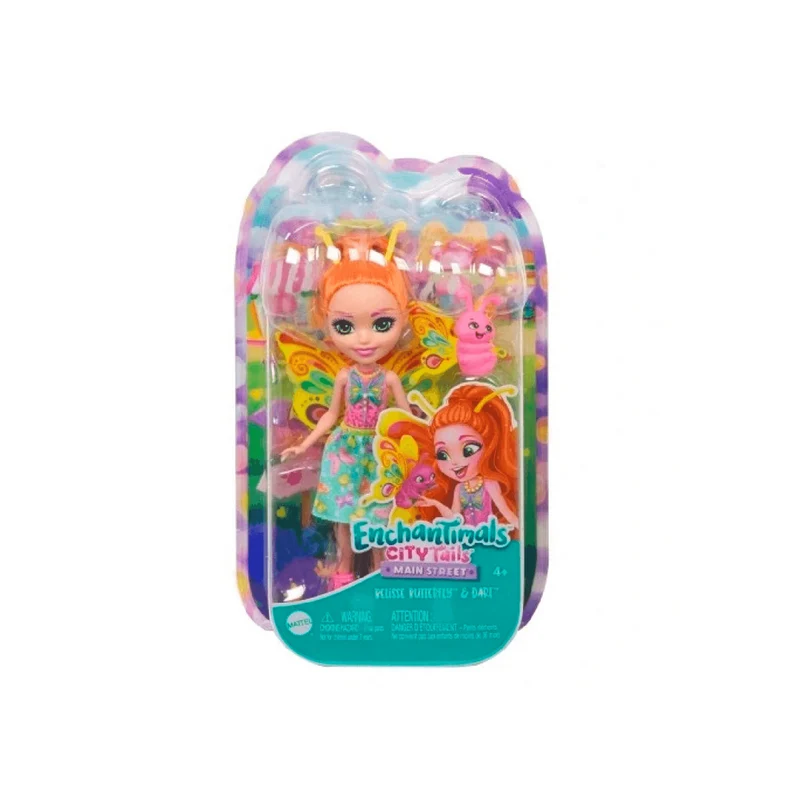 Enchantimals City Tails Belisse Butterfly Muñeca con mascota 4 años