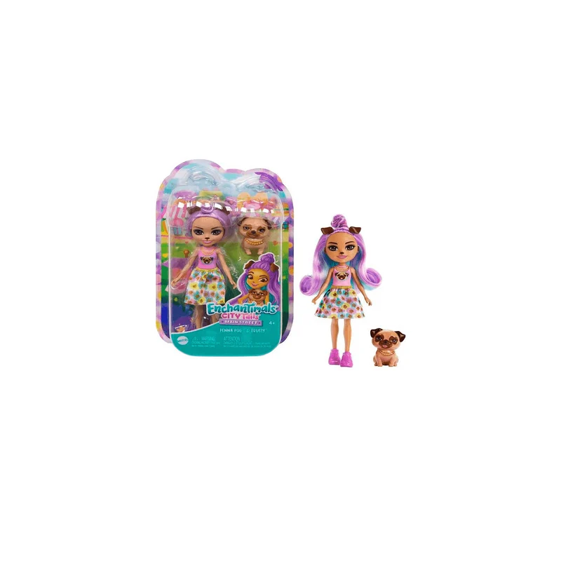 Enchantimals City Tails Penna Pug Muñeca con mascota 4 años