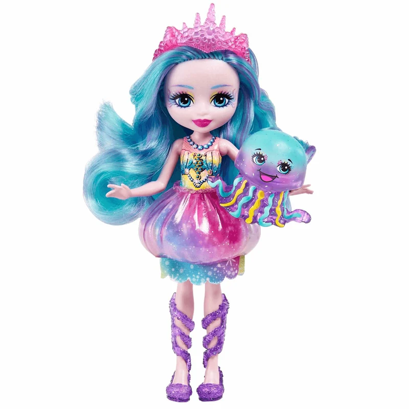 Royal Enchantimals Ocean Kingdom Muñeca Jelanie Jellyfish con mascota 4 años