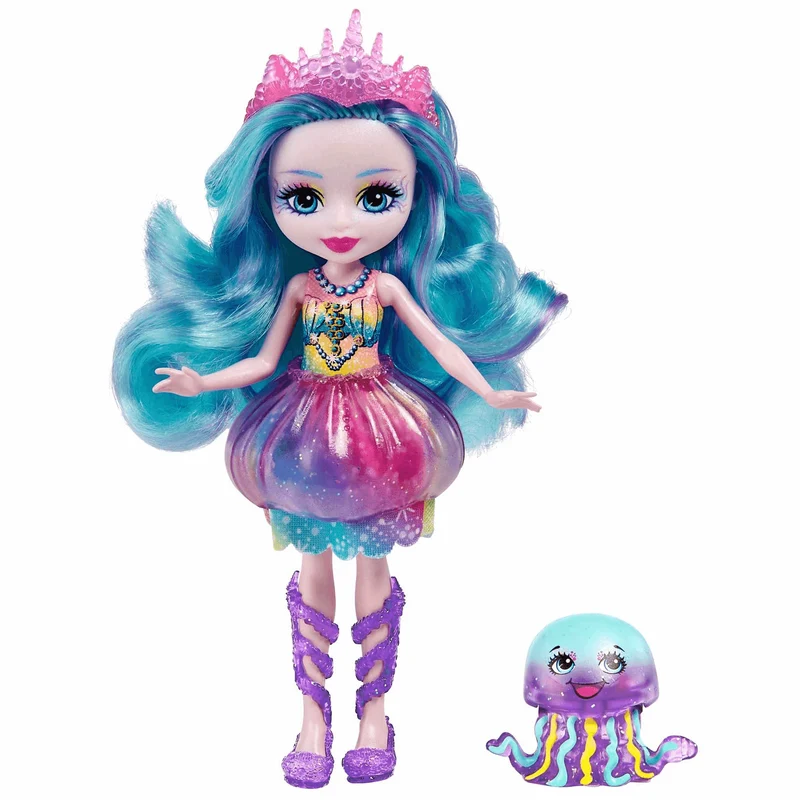 Royal Enchantimals Ocean Kingdom Muñeca Jelanie Jellyfish con mascota 4 años