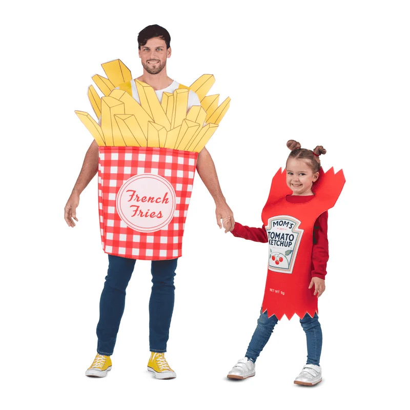 Disfraz de Patatas fritas y ketchup one size adult adulto talla TALLA ÚNICA