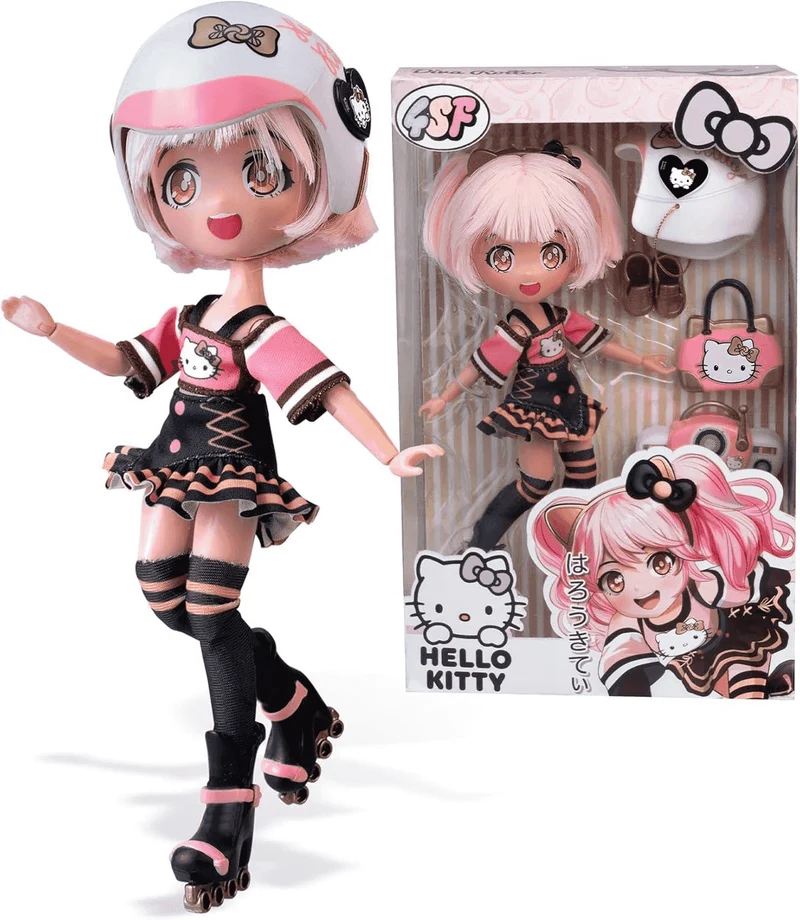 Hello Kitty Golden Diva Roller – Muñeca fashion con estilo japonés y accesorios