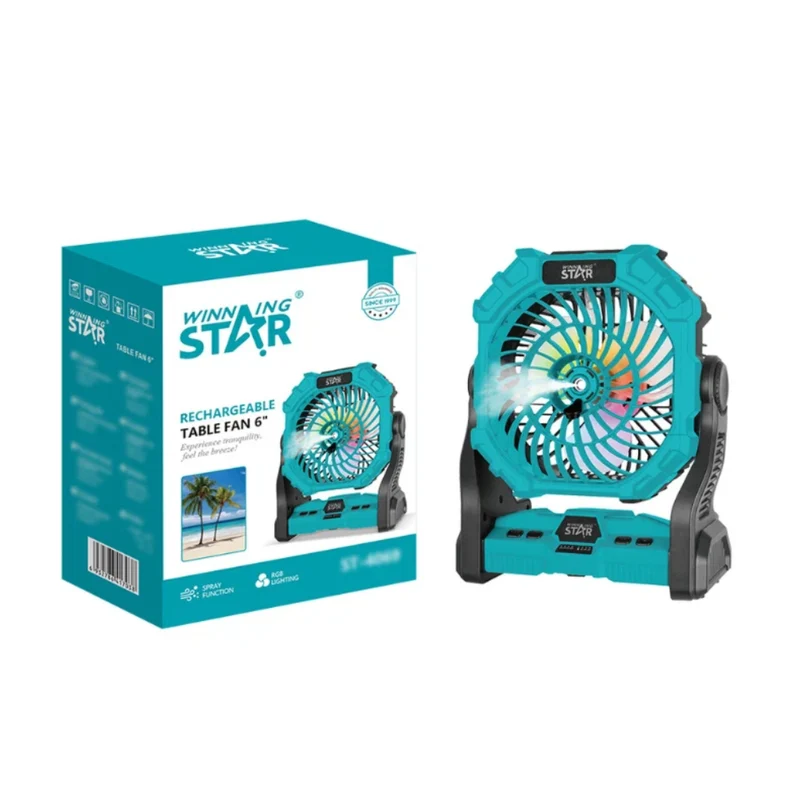Winning Star Ventilador de Mesa Recargable 6W, St-4069
