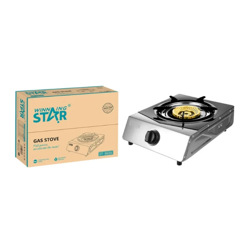Winning Star Plantilla de Gas Portátil 1 Quemador Plateado, St-9656