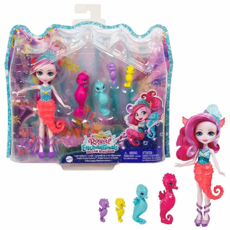 Royal Enchantimals Ocean Kingdom Muñeca Sedda Sea Horse con Mascota 4 años