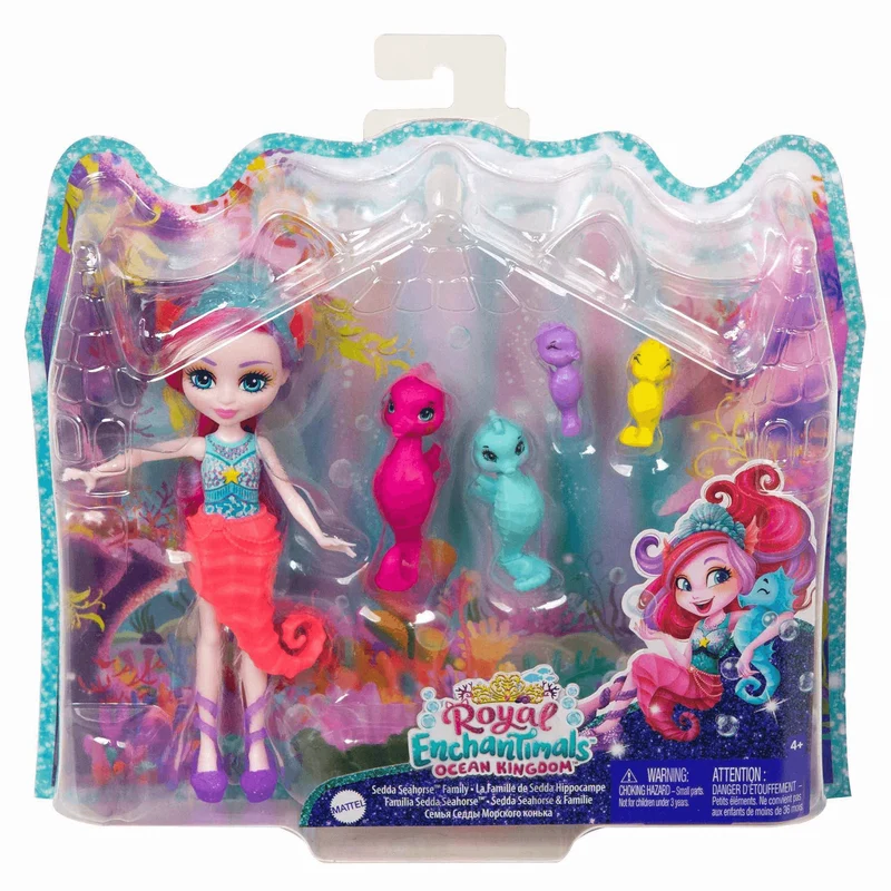 Royal Enchantimals Ocean Kingdom Muñeca Sedda Sea Horse con Mascota 4 años