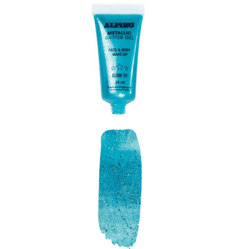 Maquillaje Gel Purpurina Metálico Azul Alpino