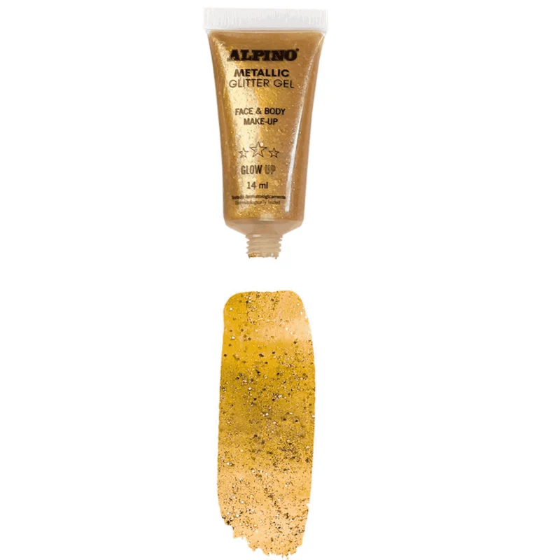 Maquillaje Gel Purpurina Metálico Oro Alpino