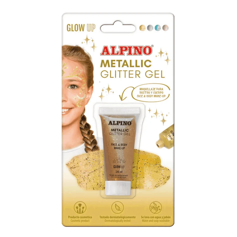Maquillaje Gel Purpurina Metálico Oro Alpino