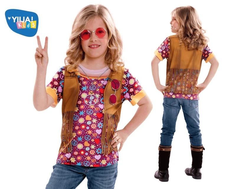 Disfraz de Hippie girl 6-8 años infantil