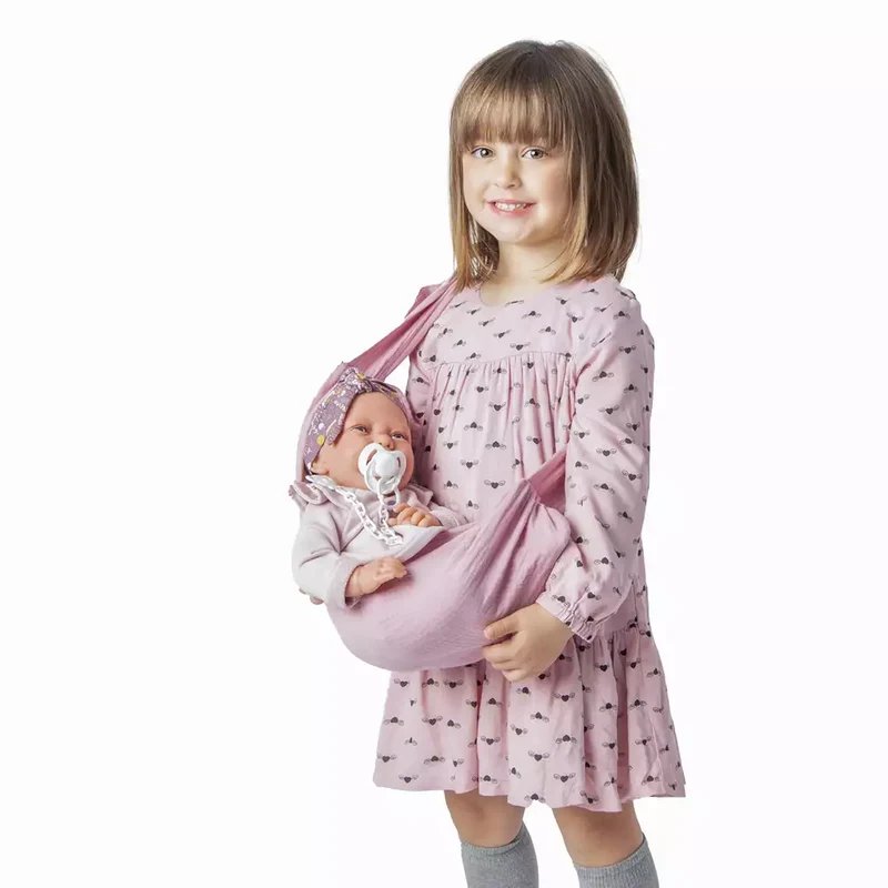 Muñecas Antonio Juan Recién Nacida Carla con Fular Portabebé 42 cm