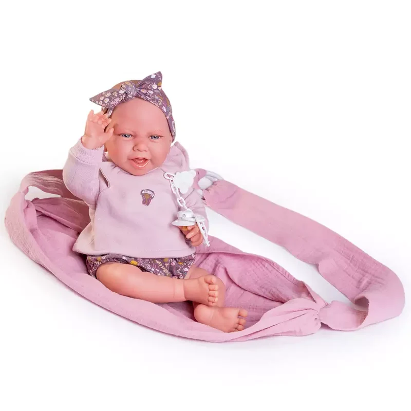 Muñecas Antonio Juan Recién Nacida Carla con Fular Portabebé 42 cm