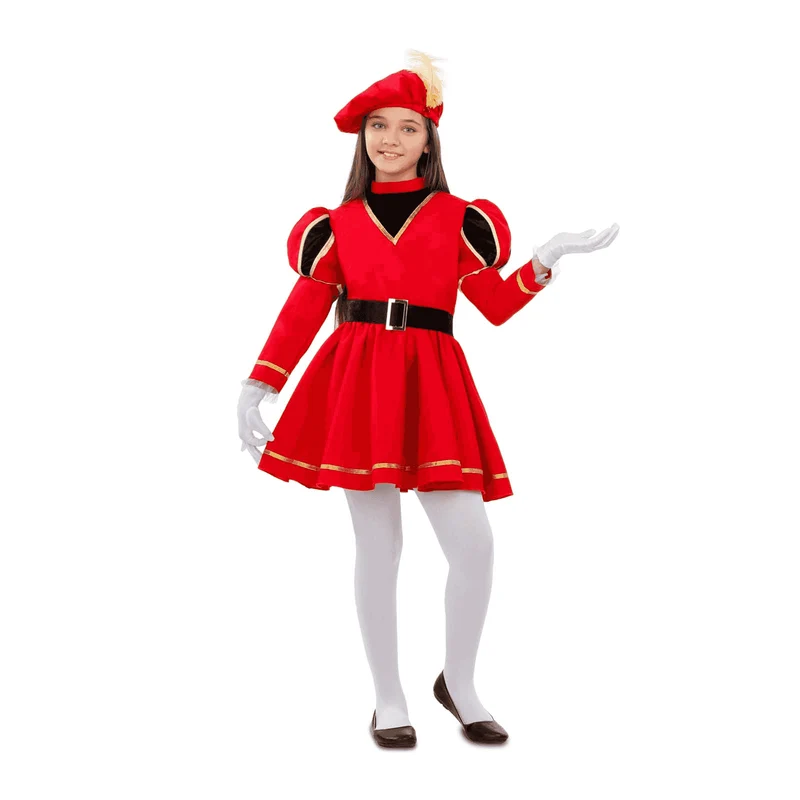 Disfraz de Paje rojo 3-4 años infantil