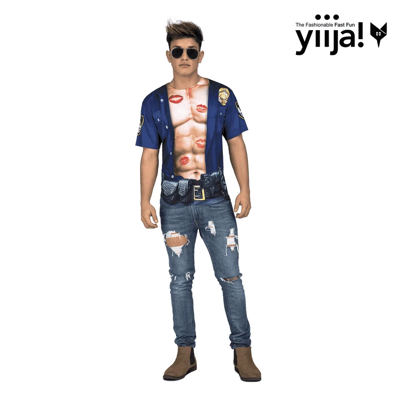 Disfraz de Muscular policeman adulto talla S