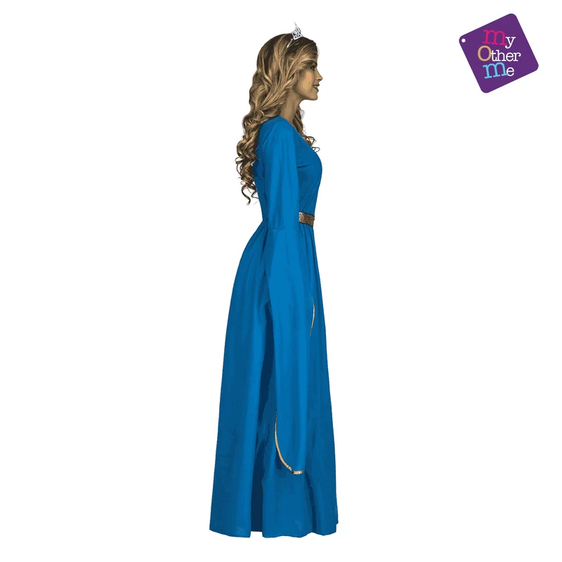 Disfraz de Princesa medieval azul adulto talla ML