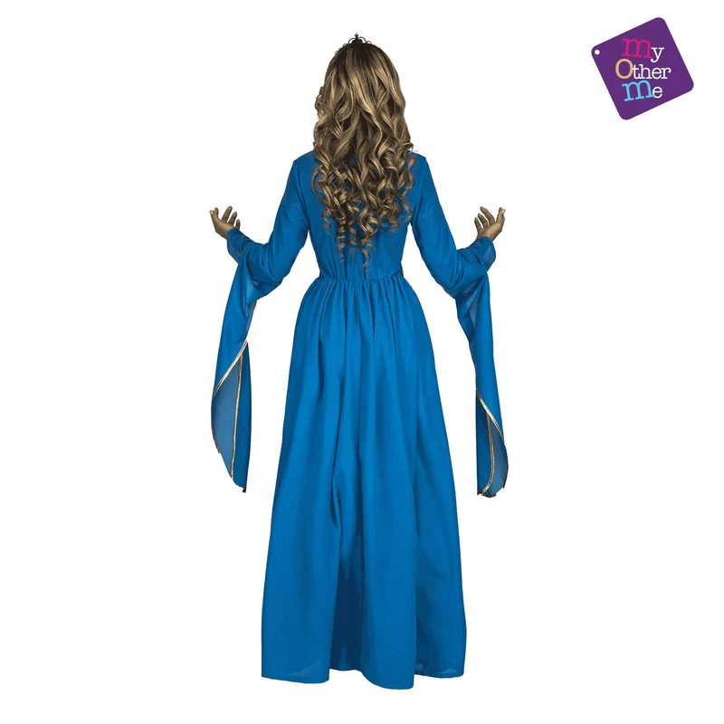 Disfraz de Princesa medieval azul adulto talla ML