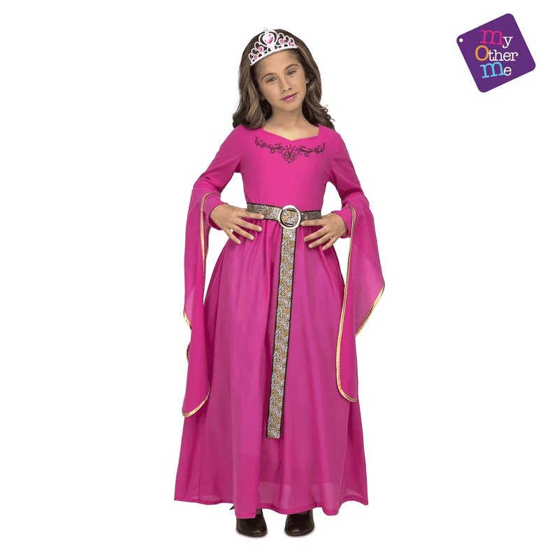 Disfraz de Princesa medieval rosa 5-6 años infantil
