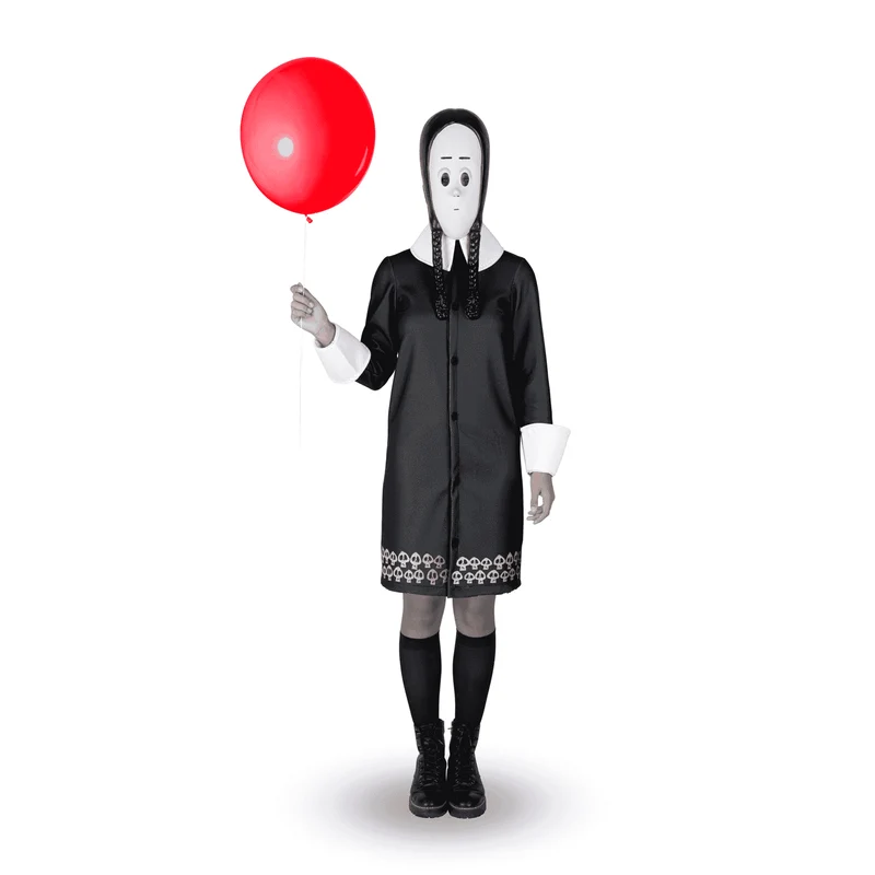 Disfraz de Miércoles addams adulto talla S
