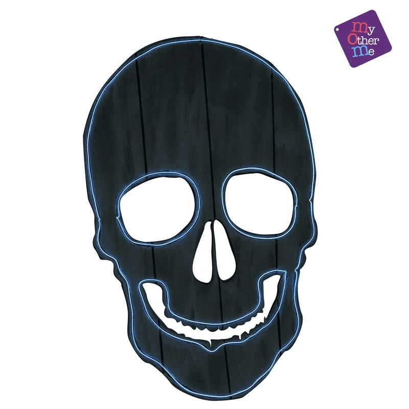 Silueta neon Calavera para disfraz