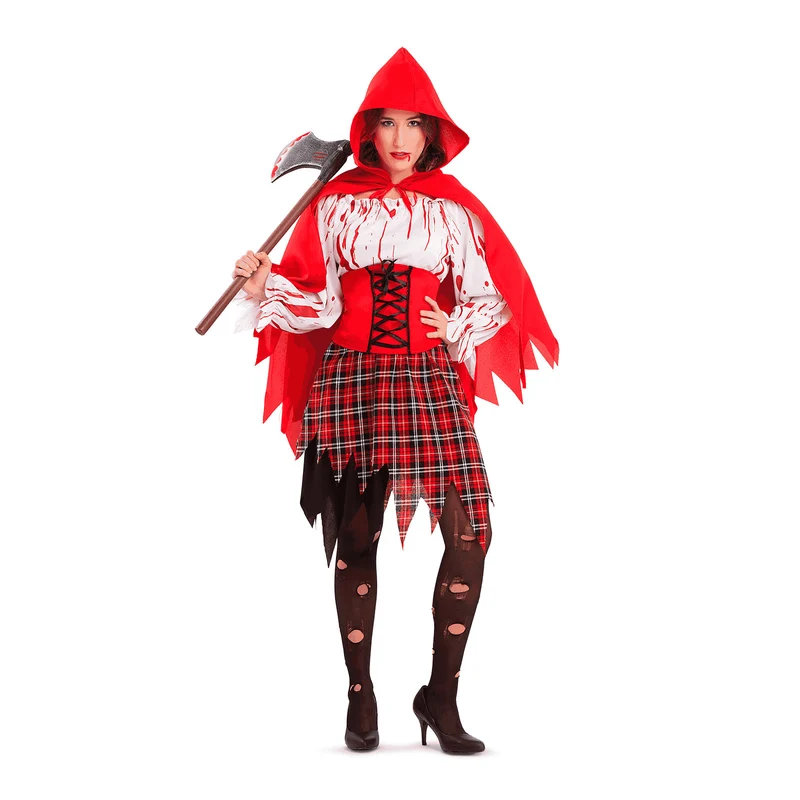 Disfraz de Caperucita roja ensangrentada adulto talla XL