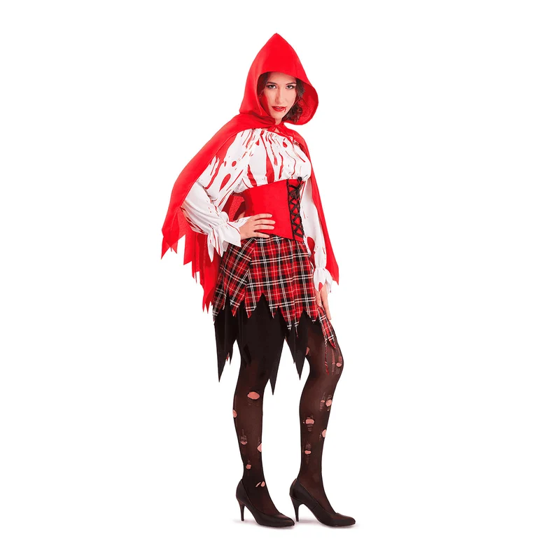 Disfraz de Caperucita roja ensangrentada adulto talla XL