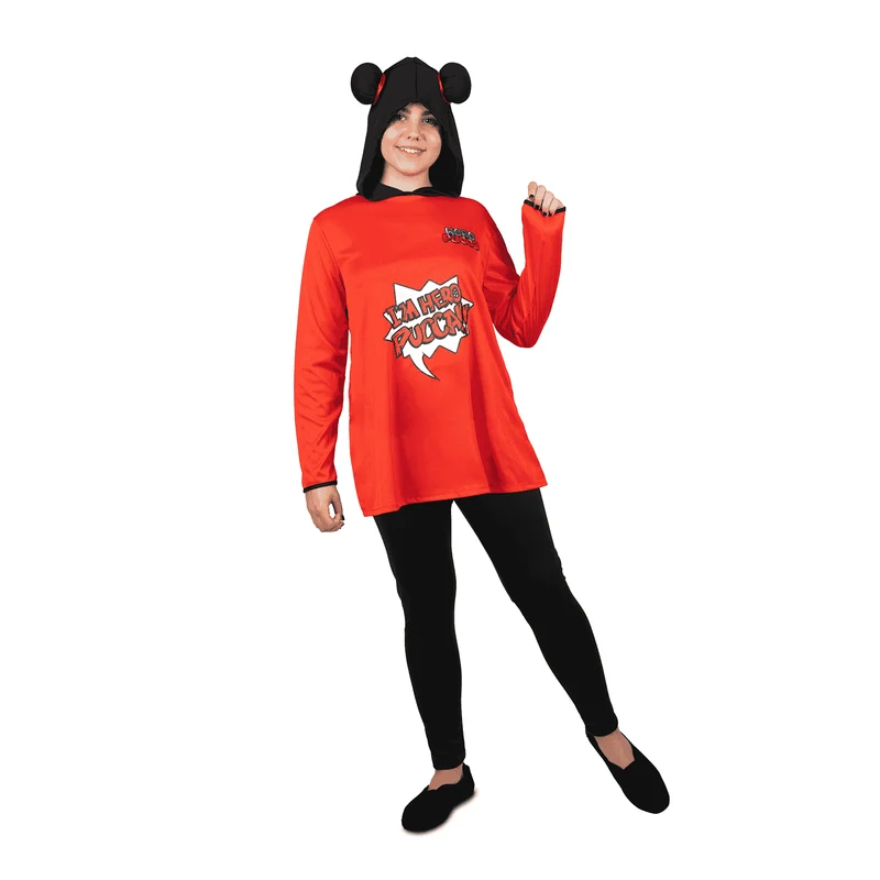 Disfraz de Pucca con capucha adulto talla S