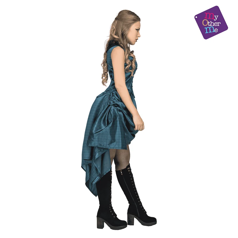 Disfraz de Chica saloon azul adulto talla ML