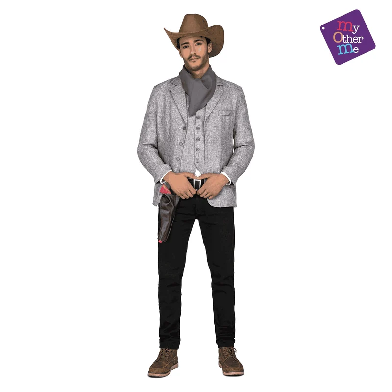 Disfraz de Pistolero gris adulto talla ML