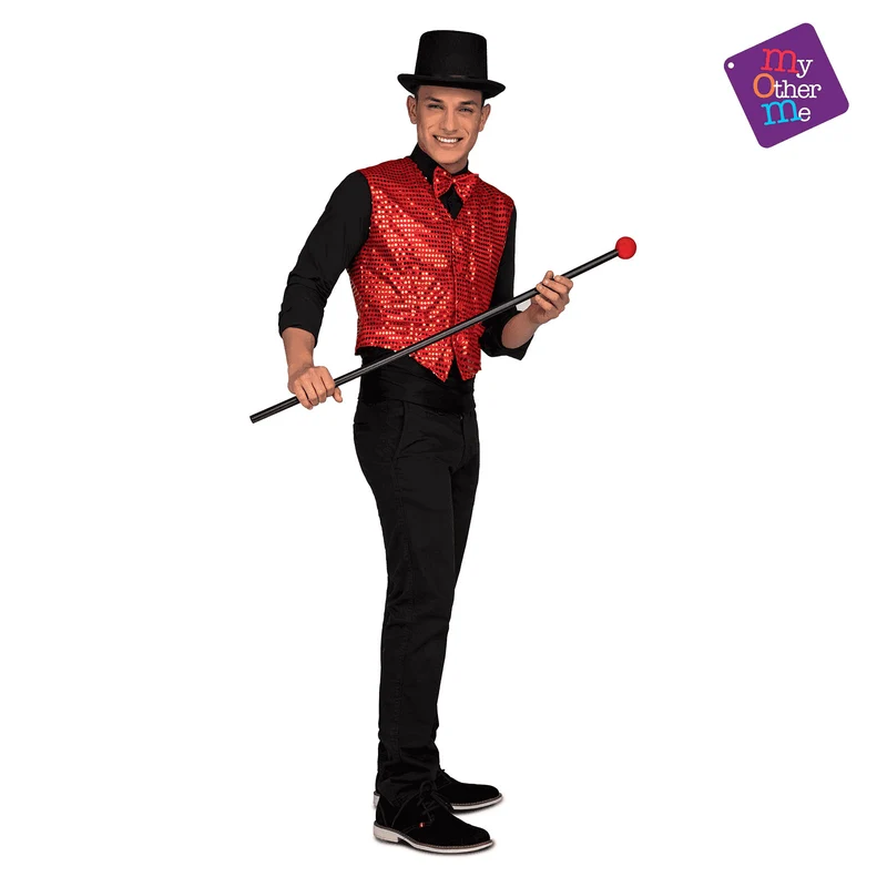 Chaleco Chaqué showman color rojo para disfraz talla ML