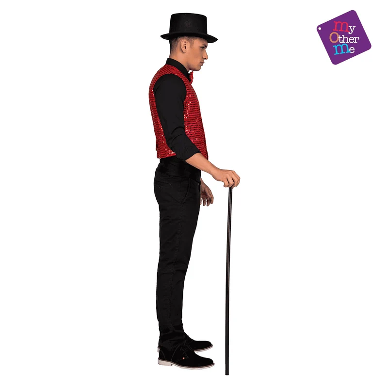 Chaleco Chaqué showman color rojo para disfraz talla ML