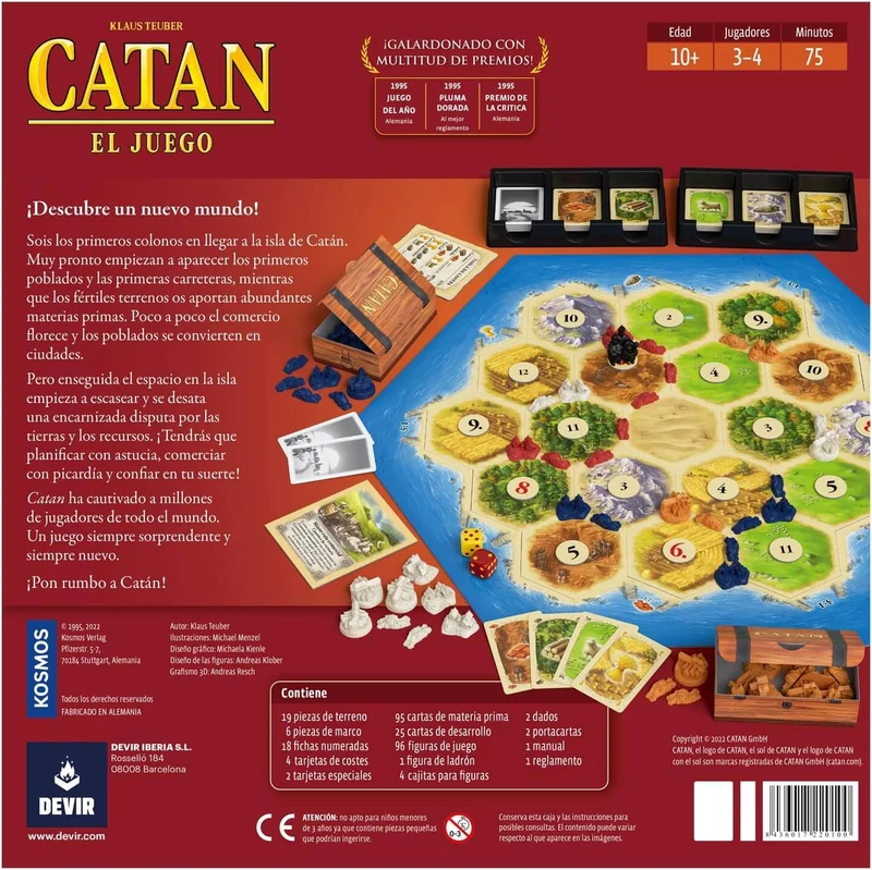 Catán El Juego - Juego de mesa - Devir - 3-4 jugadores - 10+ años - 75 min