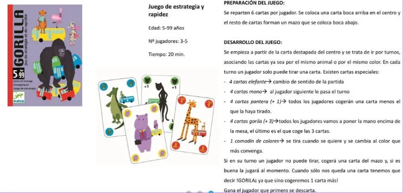 Gorilla - Juego de mesa - Djeco - 3-5 jugadores - 5+ años - 20 min
