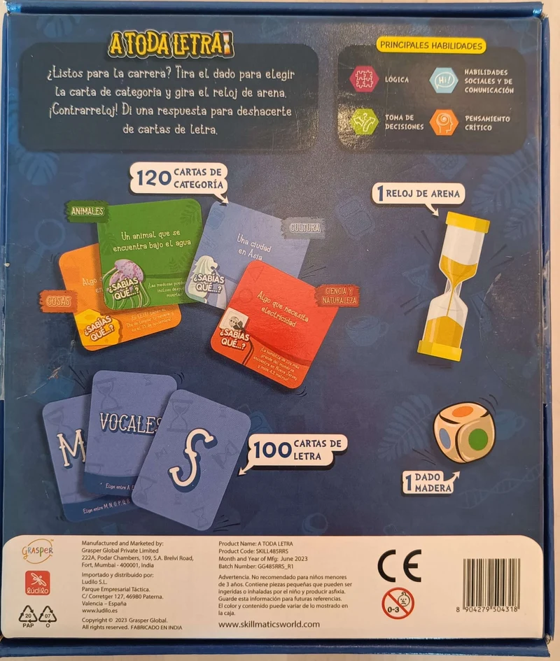 A Toda Letra - Juego de mesa - Ludilo - 2-6 jugadores - 6+ años - 15 min