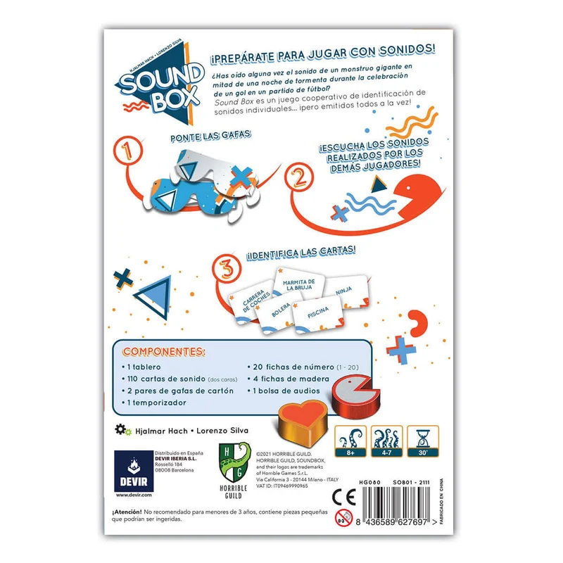 Sound Box - Juego de mesa - Devir - 4-7 jugadores - 8+ años - 30 min