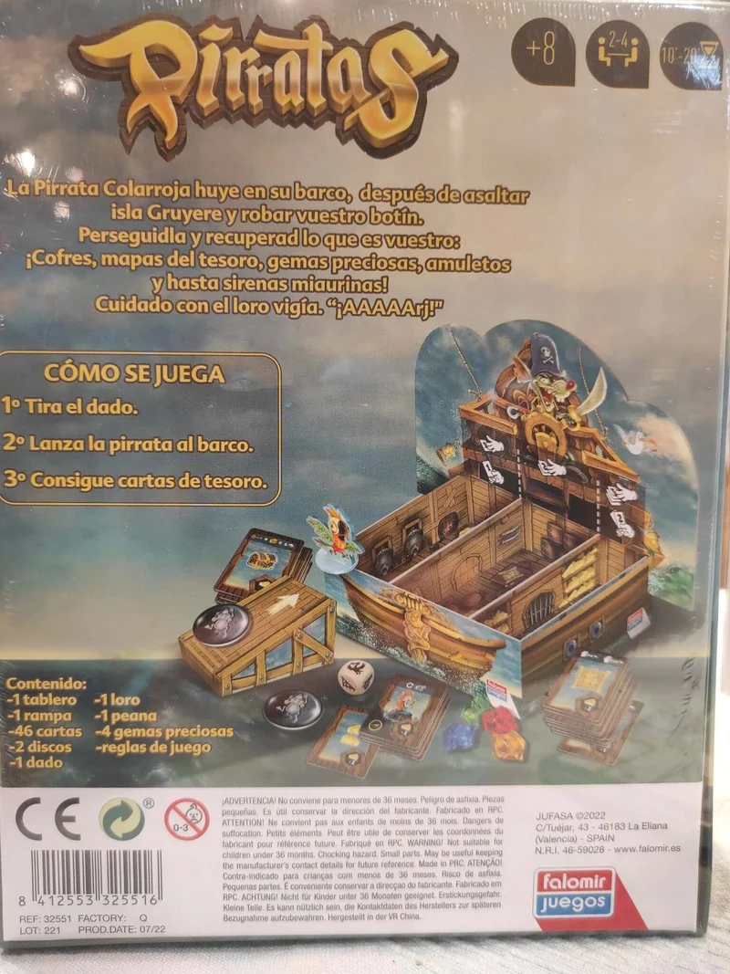 Pirratas - Juego de mesa - FALOMIR - 2-4 jugadores - 8+ años - 10-20 min